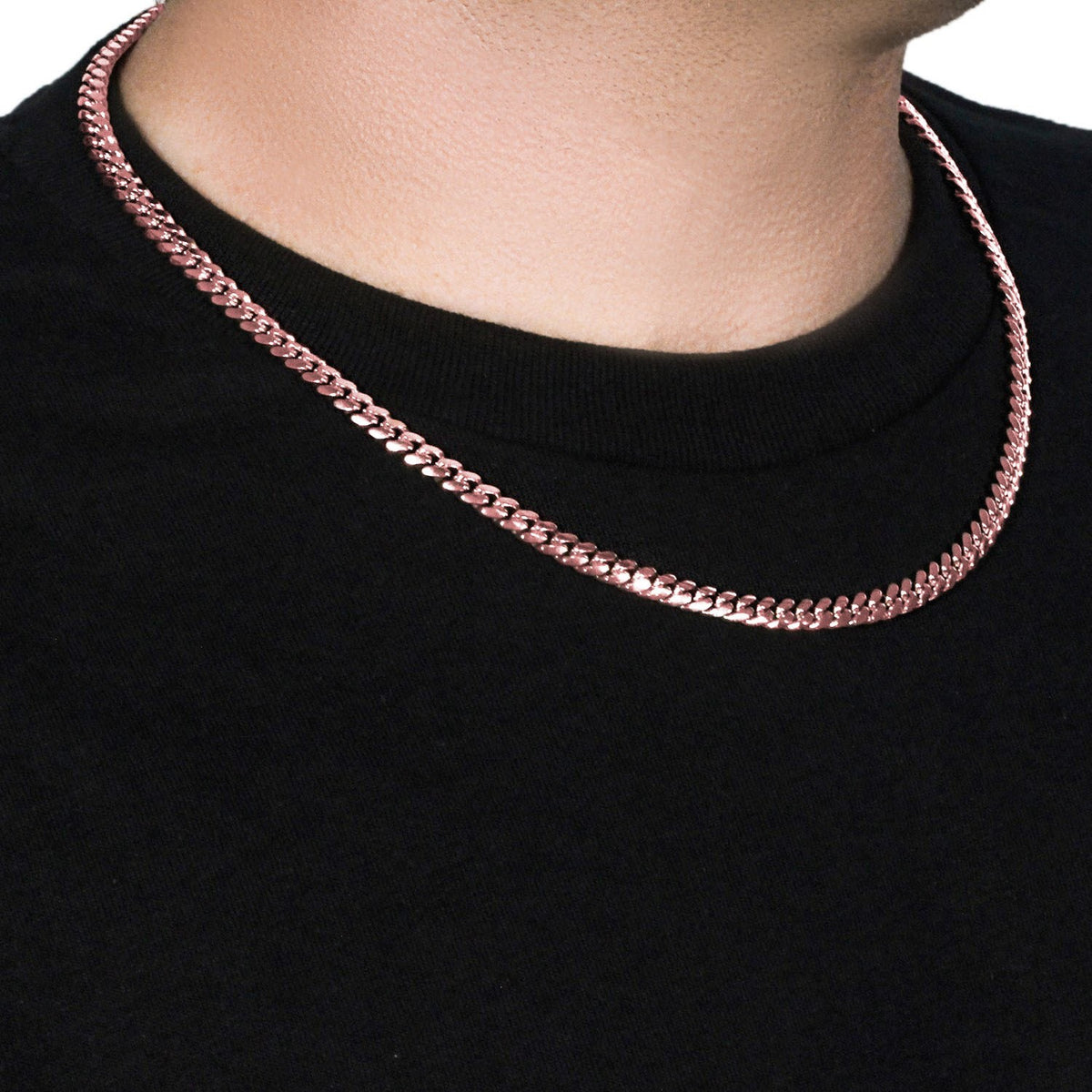 14k Rose Gold Classic Miami Cuban Solid Chain (6.10 mm)