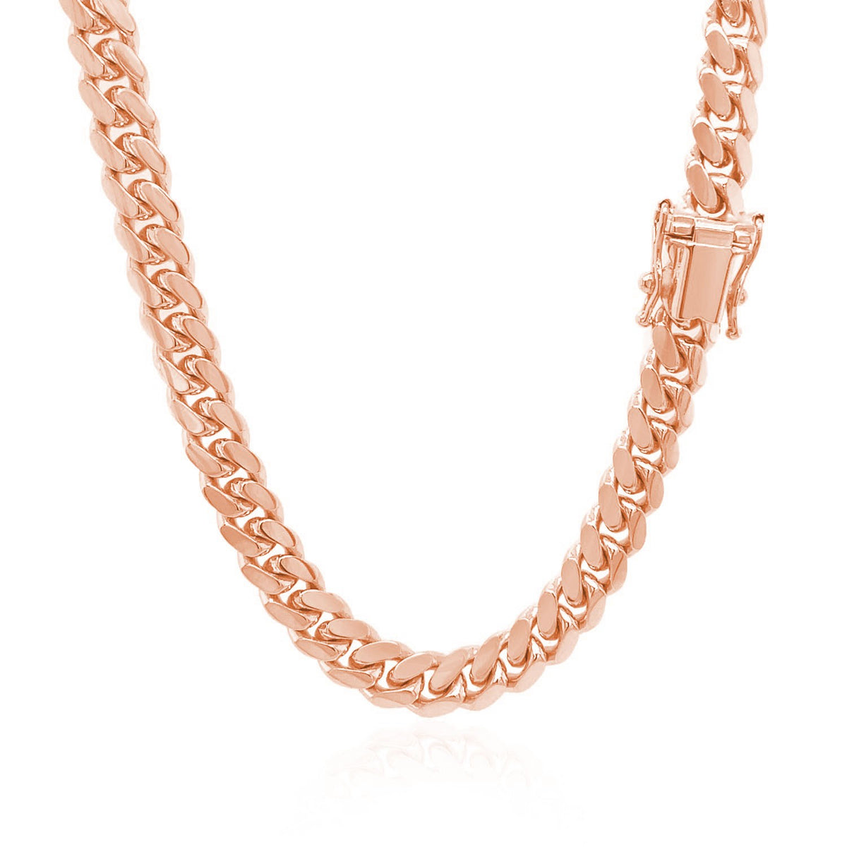 14k Rose Gold Classic Miami Cuban Solid Chain (6.10 mm)