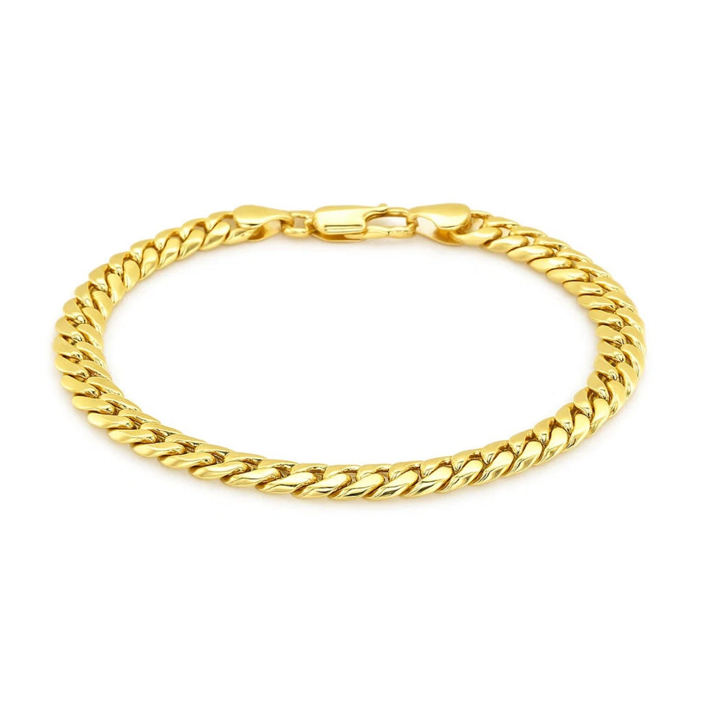 14k Yellow Gold Semi Solid Miami Cuban Bracelet (6.60 mm)