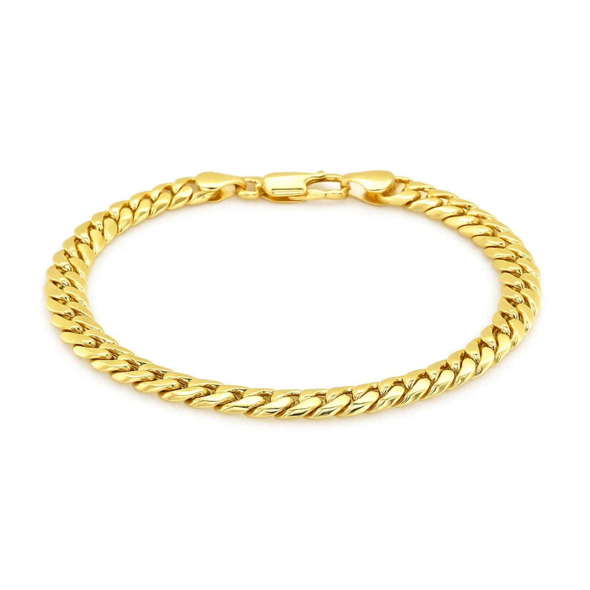 14k Yellow Gold Semi Solid Miami Cuban Bracelet (6.60 mm)