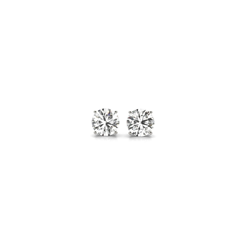 White Gold Lab Grown Round Diamond Stud Earrings 0.5ct