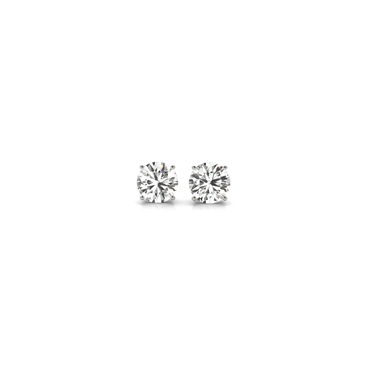 White Gold Lab Grown Round Diamond Stud Earrings 0.5ct