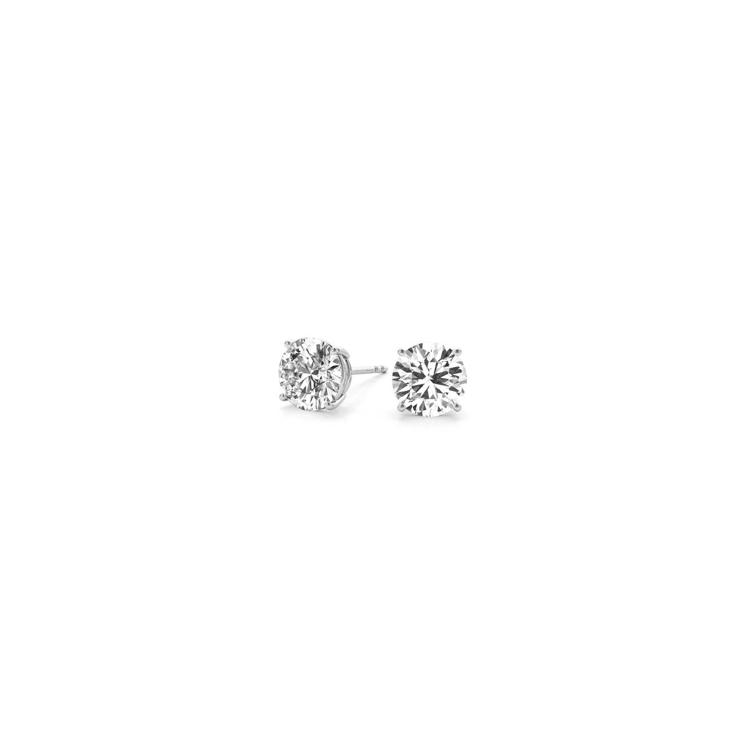 White Gold Lab Grown Round Diamond Stud Earrings 0.5ct
