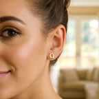 14K Yellow Gold Yours Truly Initial Q Stud Earrings
