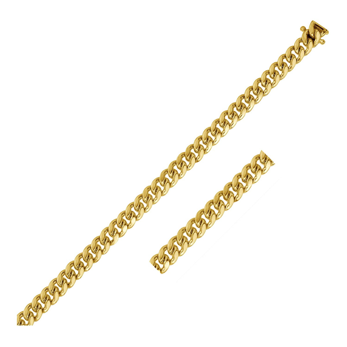 14k Yellow Gold Classic Miami Cuban Solid Chain (5.00 mm)