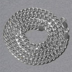 14k White Gold Miami Cuban Semi Solid Chain (5.50 mm)