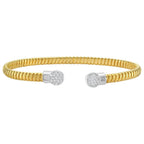 14K Yellow Gold Round End Tubogas Cuff Bangle (3.90 mm)