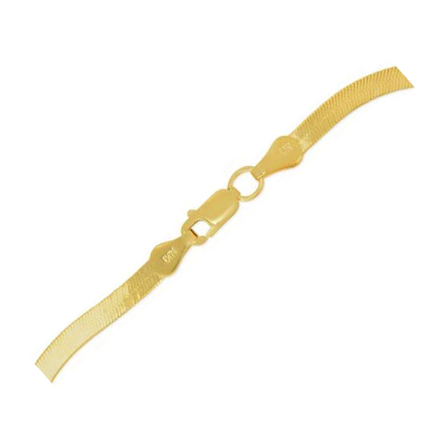 1.5mm 14k Yellow Gold Super Flex Herringbone Anklet 10"
