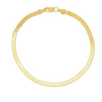 1.5mm 14k Yellow Gold Super Flex Herringbone Anklet 10"
