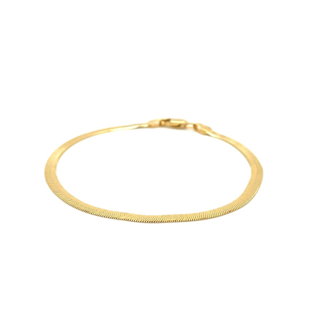 1.5mm 14k Yellow Gold Super Flex Herringbone Anklet 10"