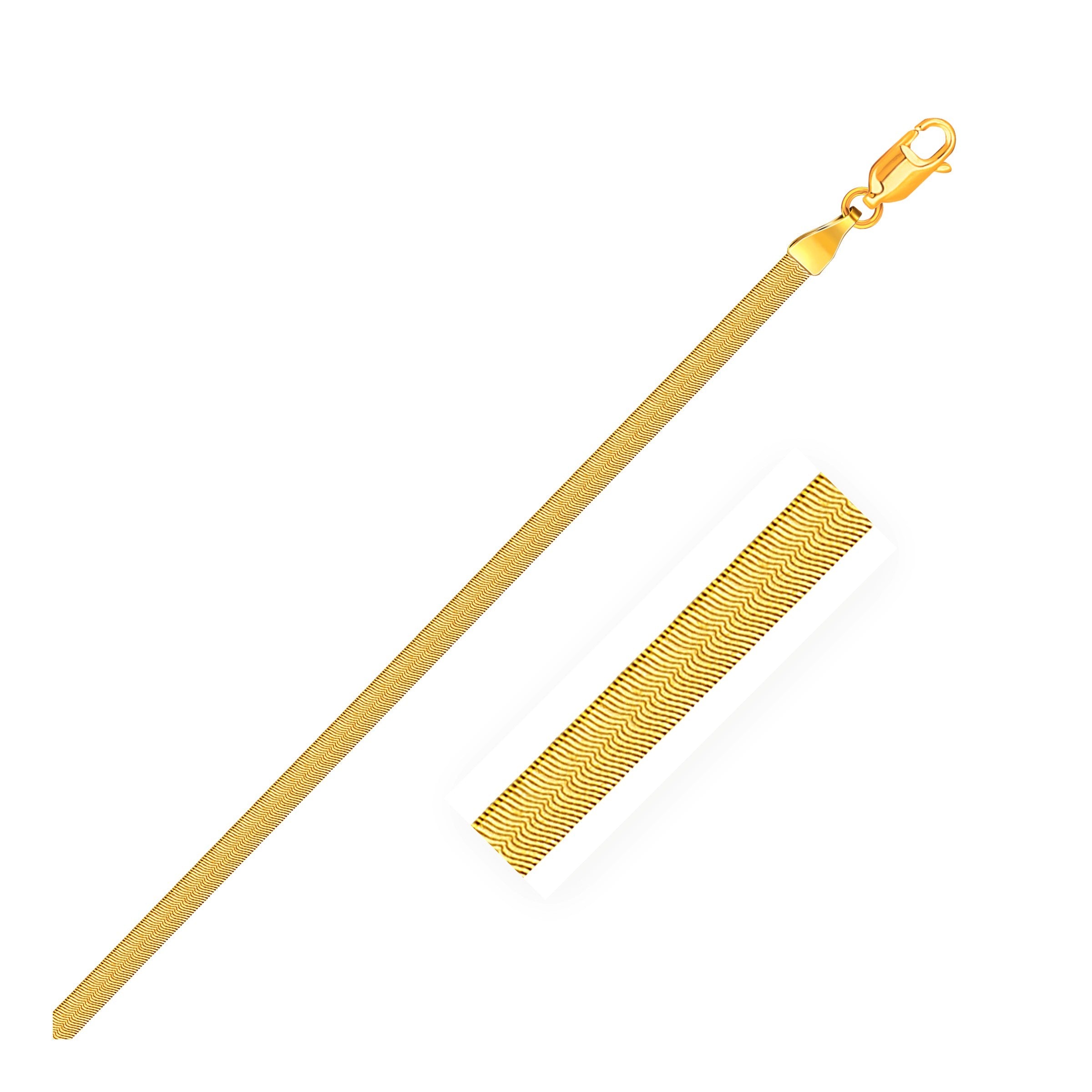 Gold Super Flex Herringbone Anklet 10"