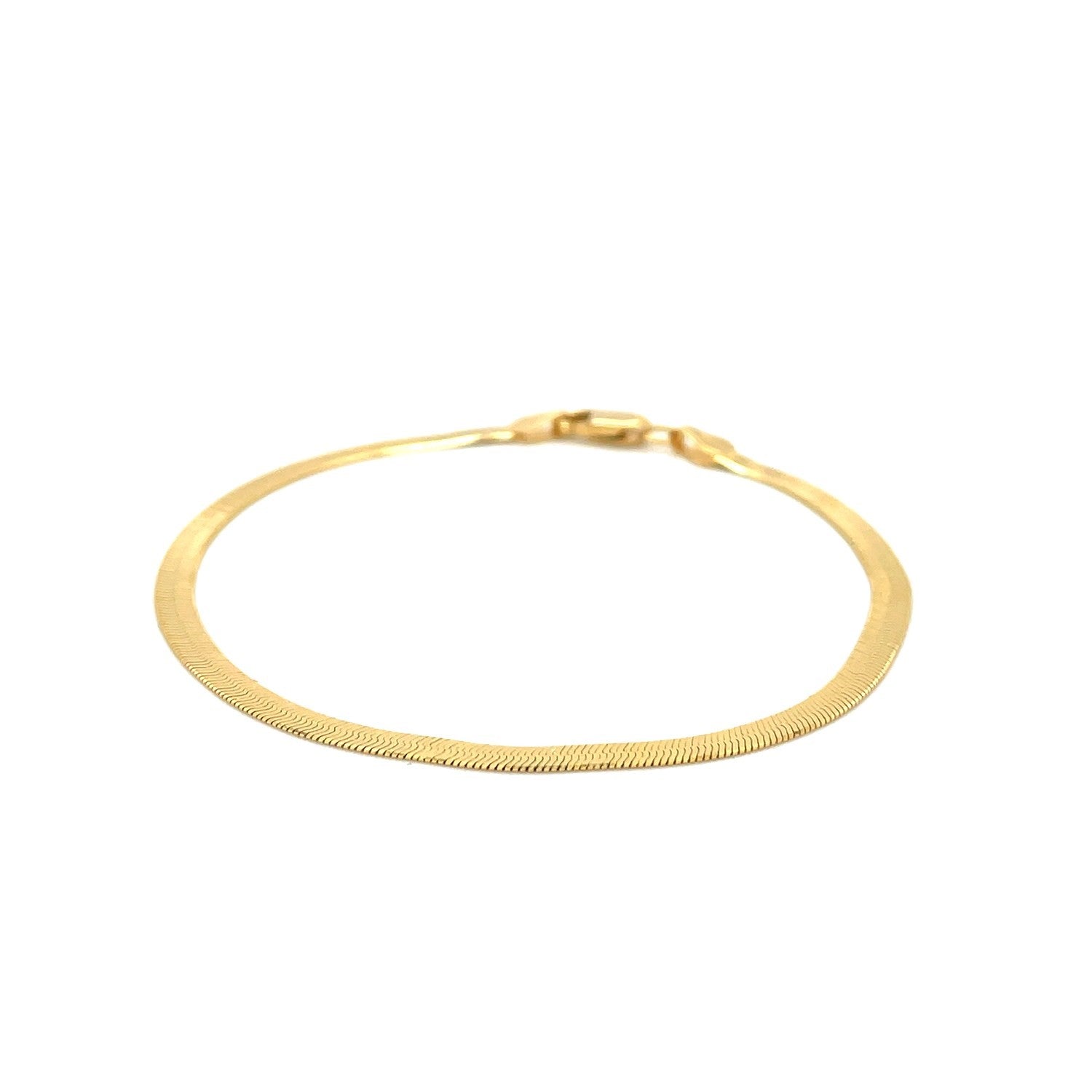 Gold Super Flex Herringbone Anklet 10"
