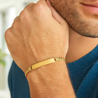 14K Yellow Gold Lite Cuban ID Bracelet (6.00 mm)
