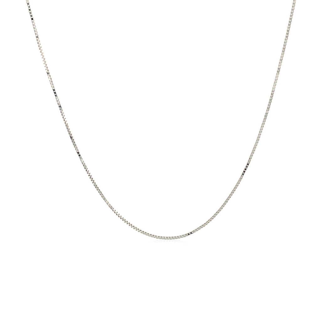 White Gold Classic Box Chain 0.45mm Lobster Clasp 18"
