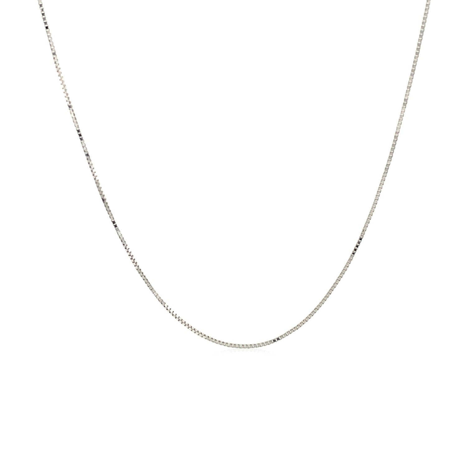 White Gold Classic Box Chain 0.45mm Lobster Clasp 18"
