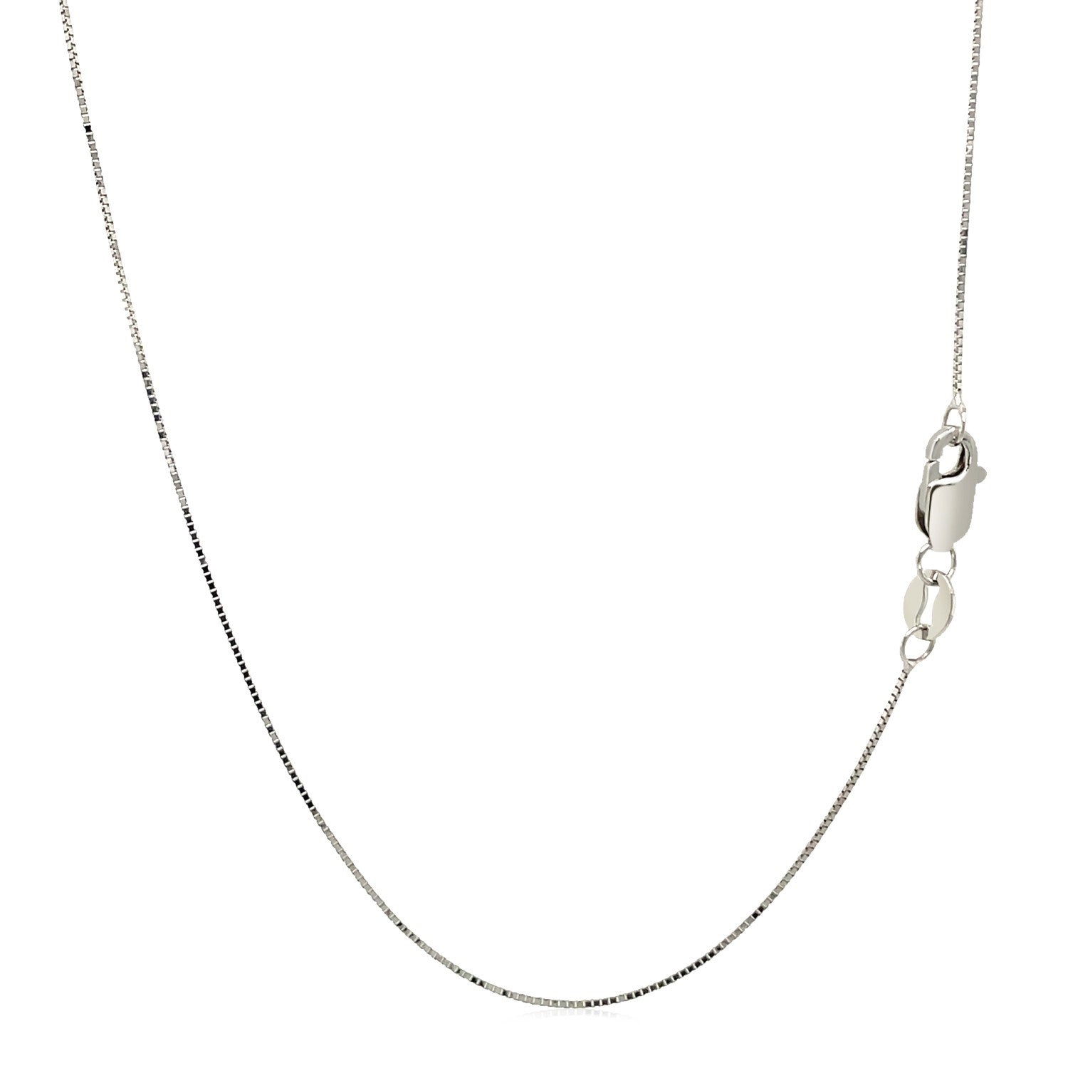 White Gold Classic Box Chain 0.45mm Lobster Clasp 18"