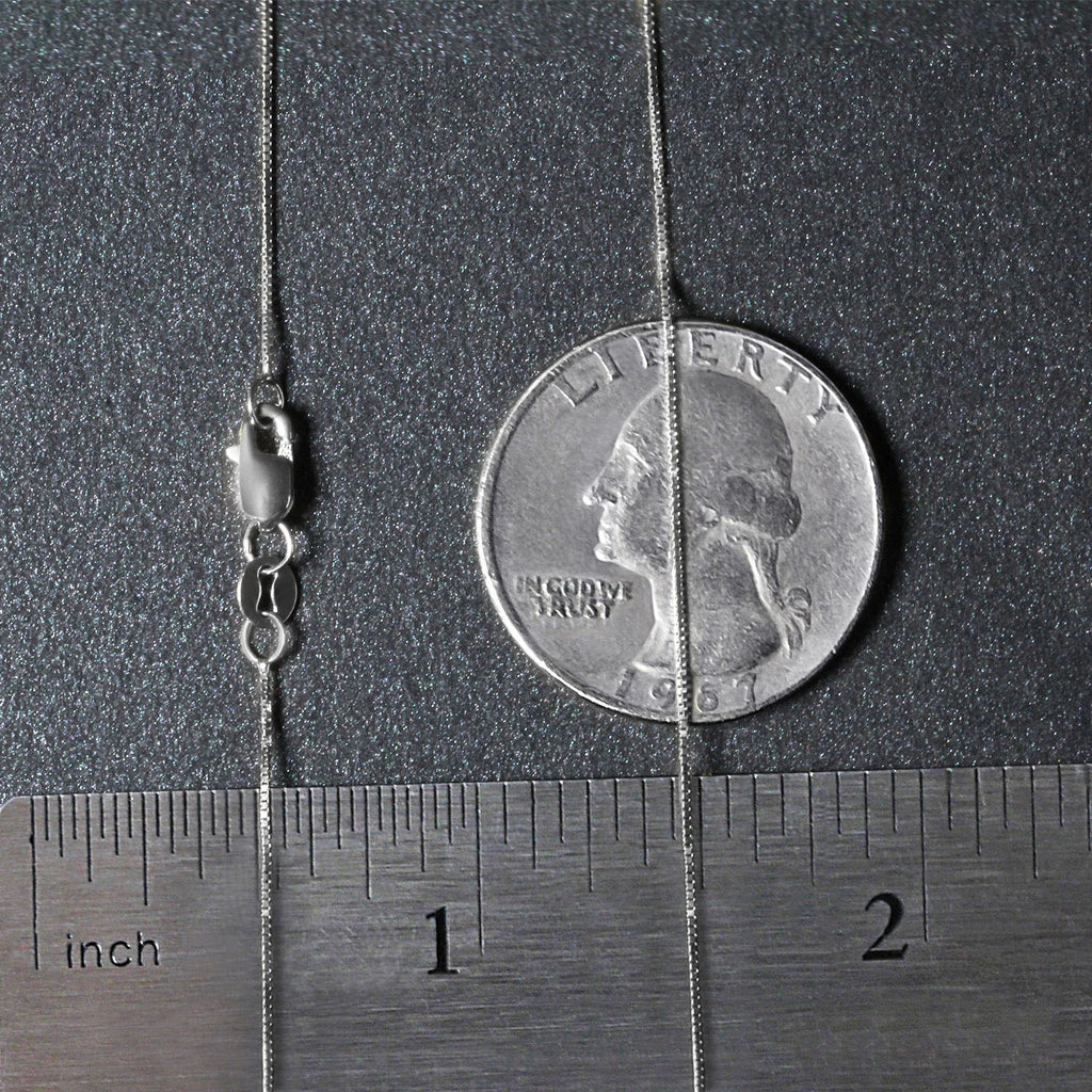 White Gold Classic Box Chain 0.45mm Lobster Clasp 18"