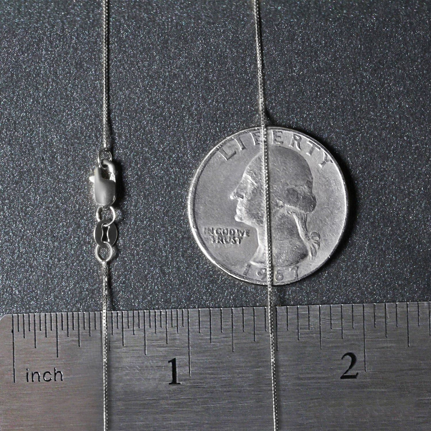 White Gold Classic Box Chain 0.45mm Lobster Clasp 18"