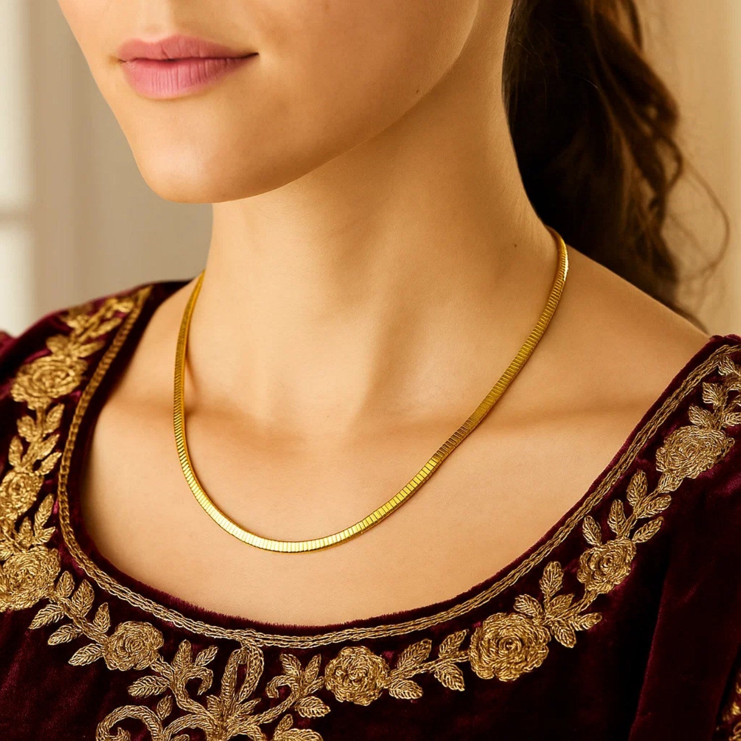 Gold and Sterling Silver Cubogas Chain Necklace