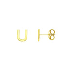 14K Yellow Gold Yours Truly Initial U Stud Earrings