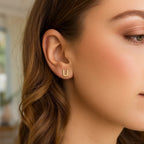 14K Yellow Gold Yours Truly Initial U Stud Earrings