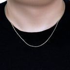 White Gold Solid Diamond Cut Rope Chain 1.4mm
