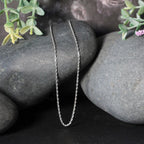 White Gold Solid Diamond Cut Rope Chain 1.4mm