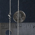 White Gold Solid Diamond Cut Rope Chain 1.4mm