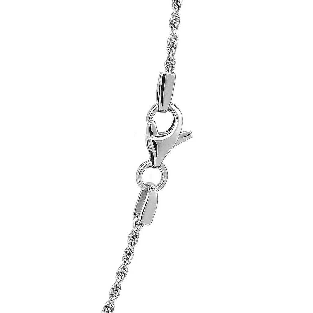 White Gold Solid Diamond Cut Rope Chain 1.4mm
