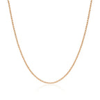 14k Rose Gold Diamond Cut Cable Link Chain 1.1mm Lobster Clasp