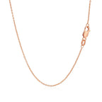14k Rose Gold Diamond Cut Cable Link Chain 1.1mm Lobster Clasp
