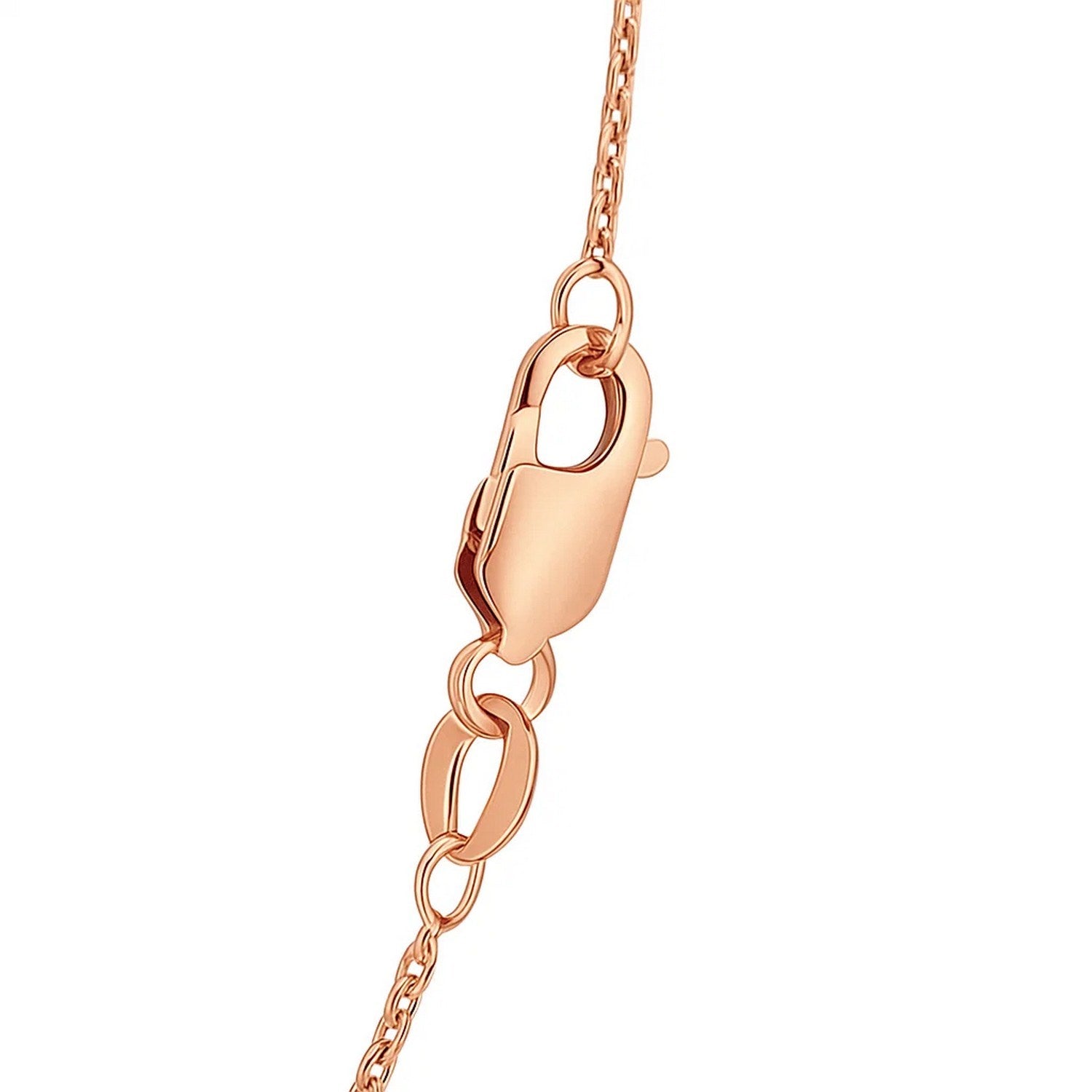 14k Rose Gold Diamond Cut Cable Link Chain 1.1mm Lobster Clasp