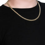 14k Yellow Gold Miami Cuban Semi Solid Chain (5.50 mm)