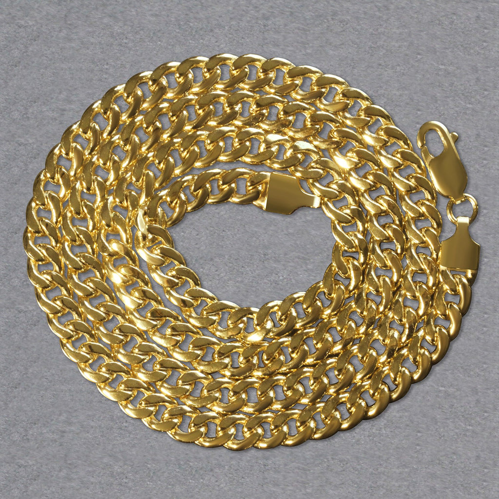 14k Yellow Gold Miami Cuban Semi Solid Chain (5.50 mm)