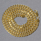 14k Yellow Gold Miami Cuban Semi Solid Chain (5.50 mm)