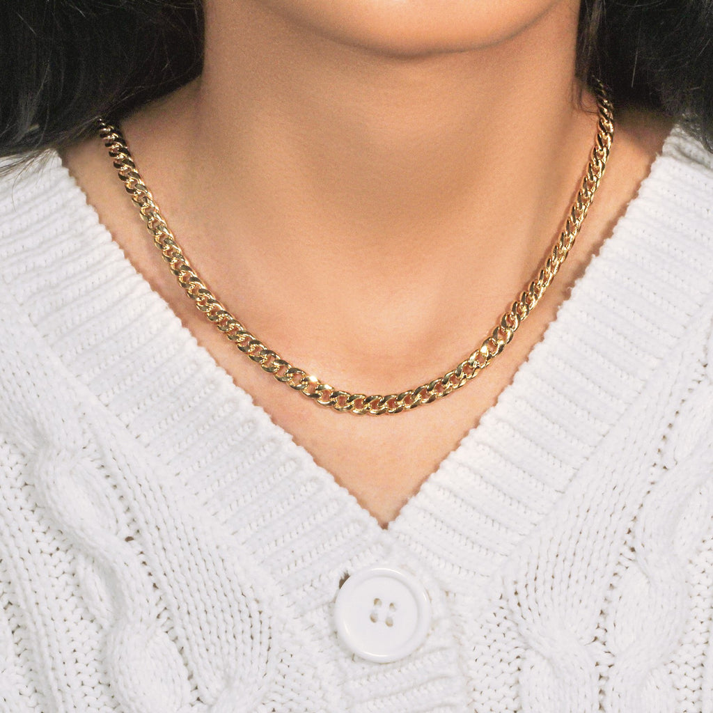 14k Yellow Gold Miami Cuban Semi Solid Chain (5.50 mm)
