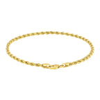 10k Yellow Gold Solid Diamond Cut Rope Bracelet (3.00 mm)