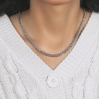 14k White Gold Classic Miami Cuban Solid Chain (5.00 mm)