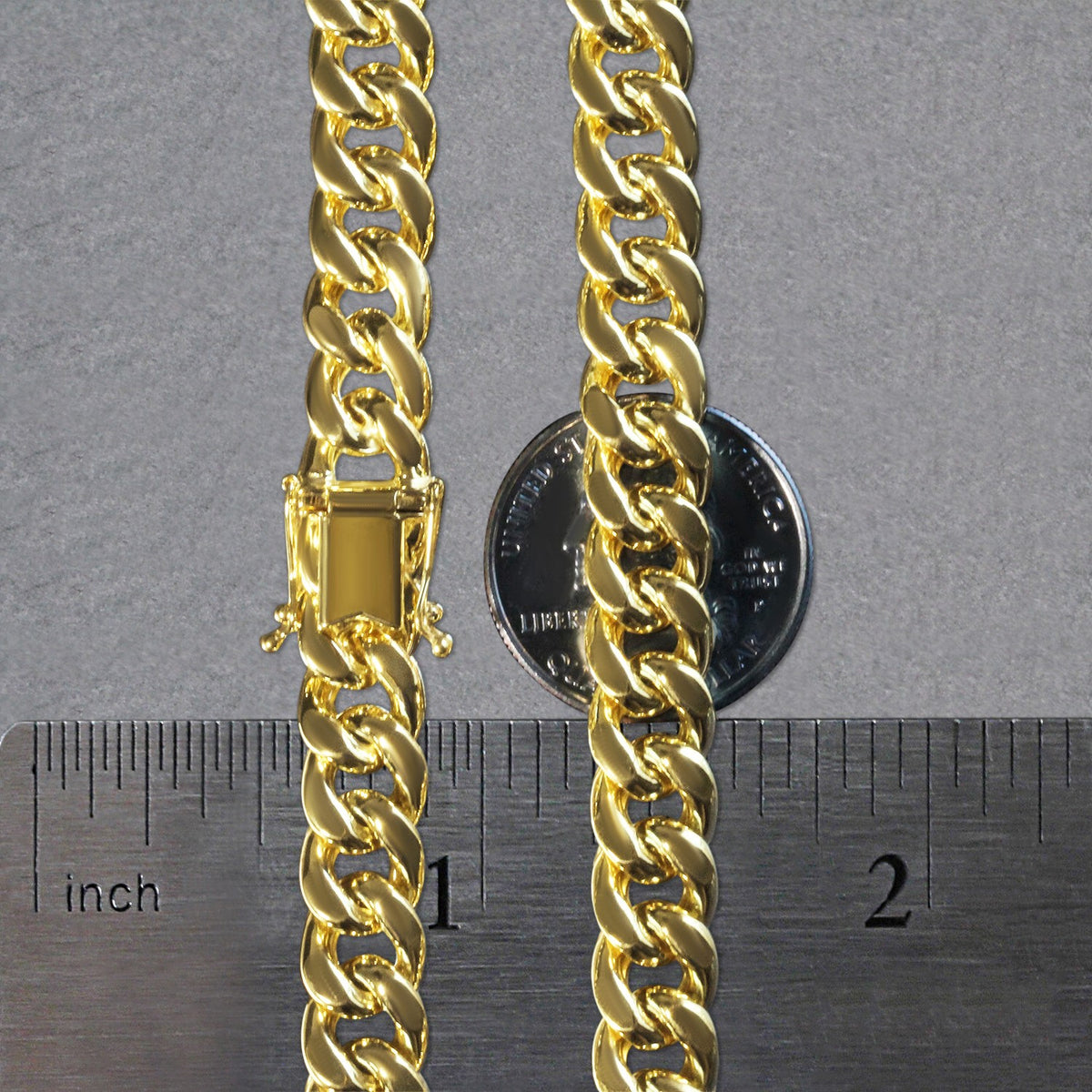 14k Yellow Gold Semi Solid Miami Cuban Chain (9.10 mm)
