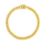 14k Yellow Gold Classic Miami Cuban Solid Bracelet (7.10 mm)