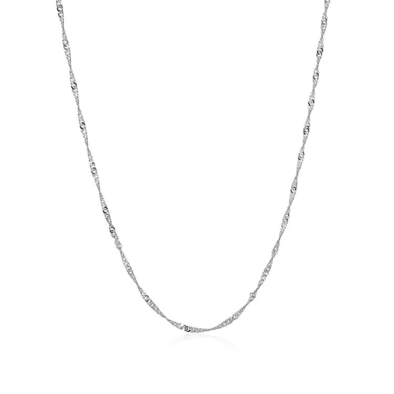 White Gold Singapore Chain 1.5mm Lobster Clasp