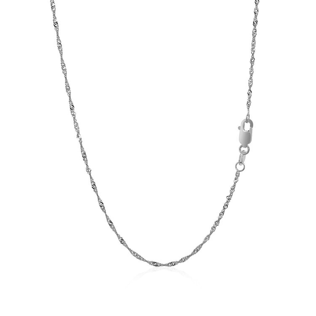 White Gold Singapore Chain 1.5mm Lobster Clasp