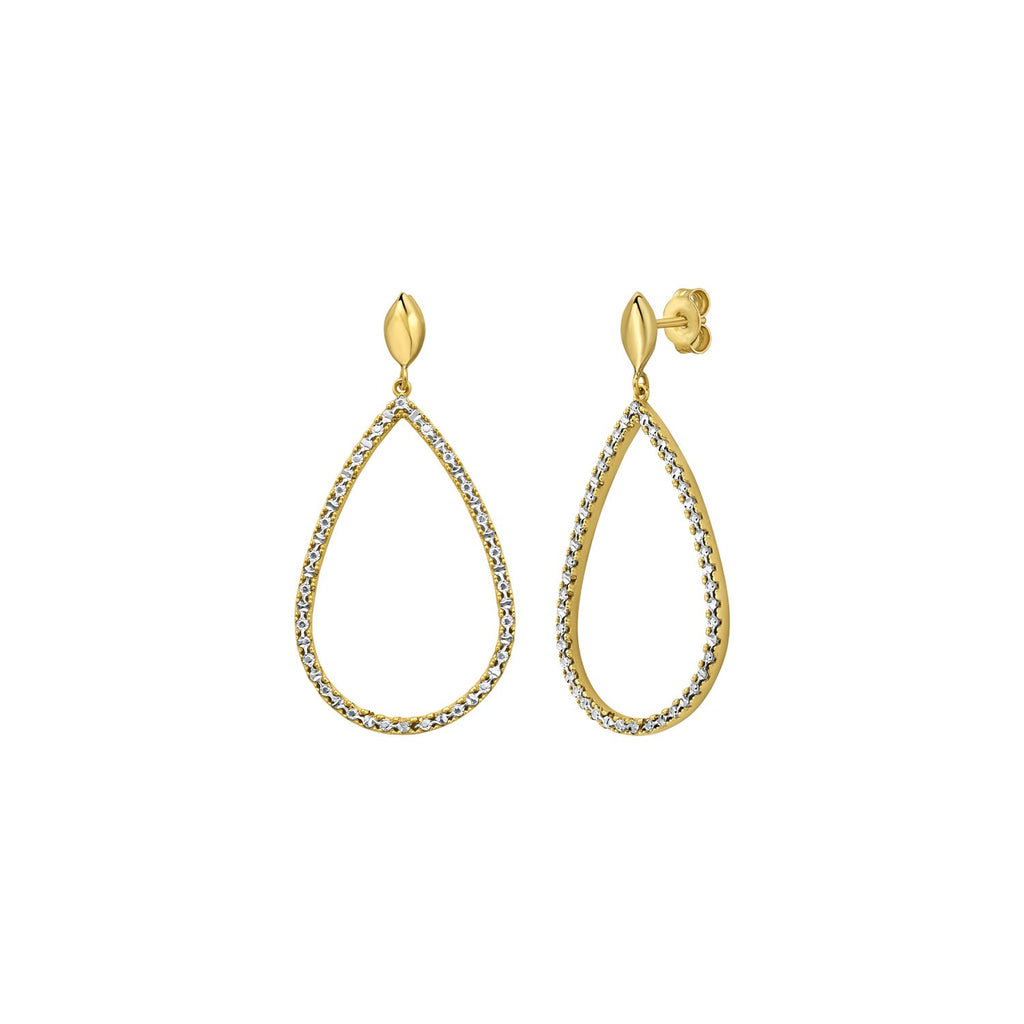 Yellow and White Gold Diamon'Oro Marquise Earrings