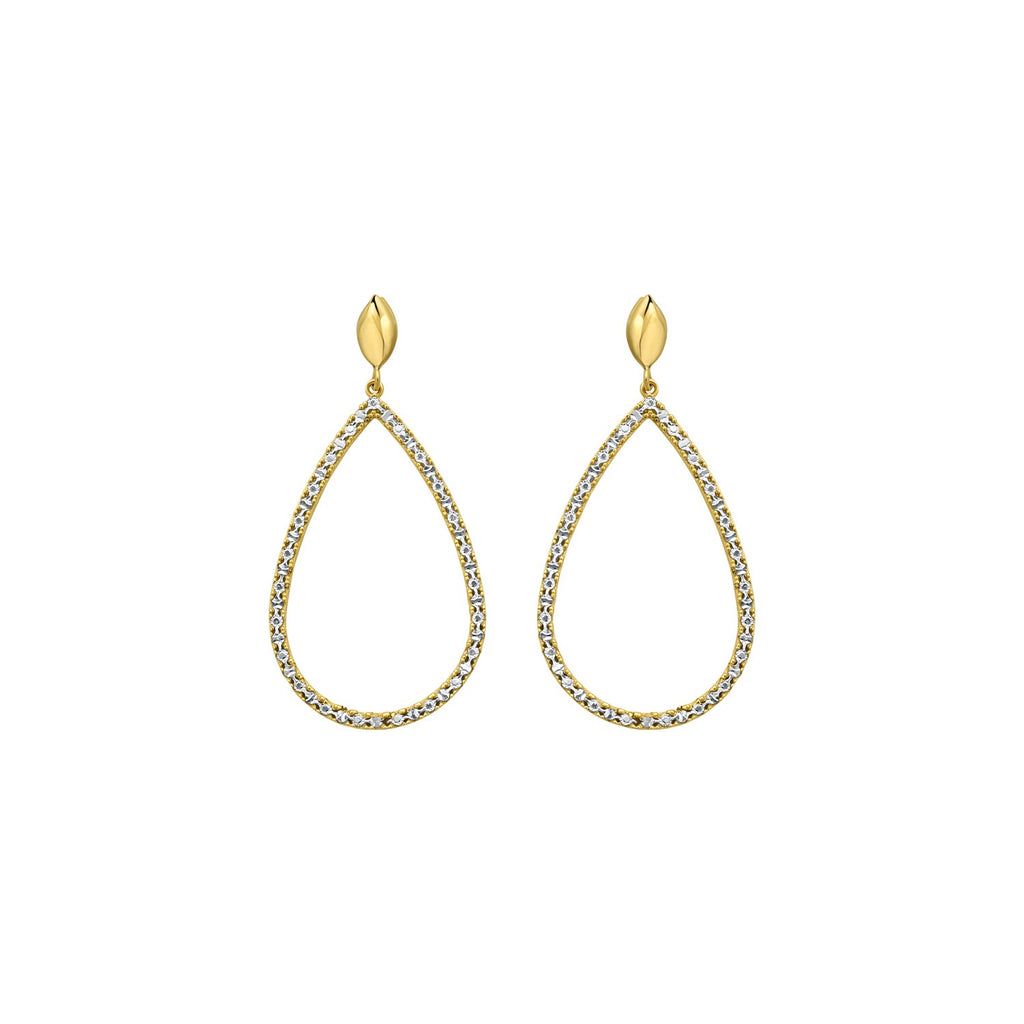 Yellow and White Gold Diamon'Oro Marquise Earrings
