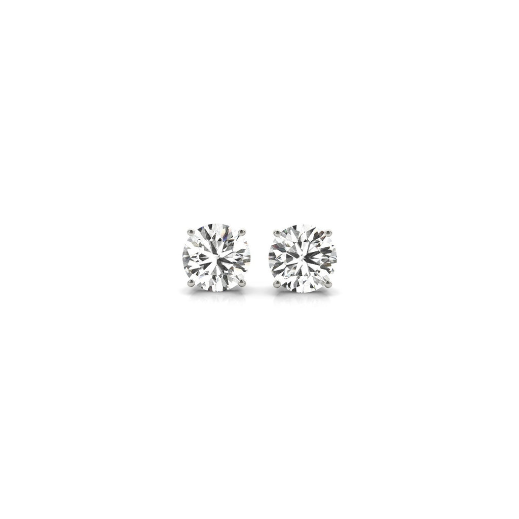 White Gold Lab Grown Round Diamond Stud Earrings 1ct