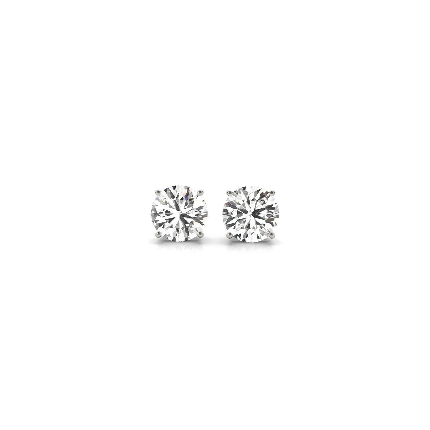 White Gold Lab Grown Round Diamond Stud Earrings 1ct