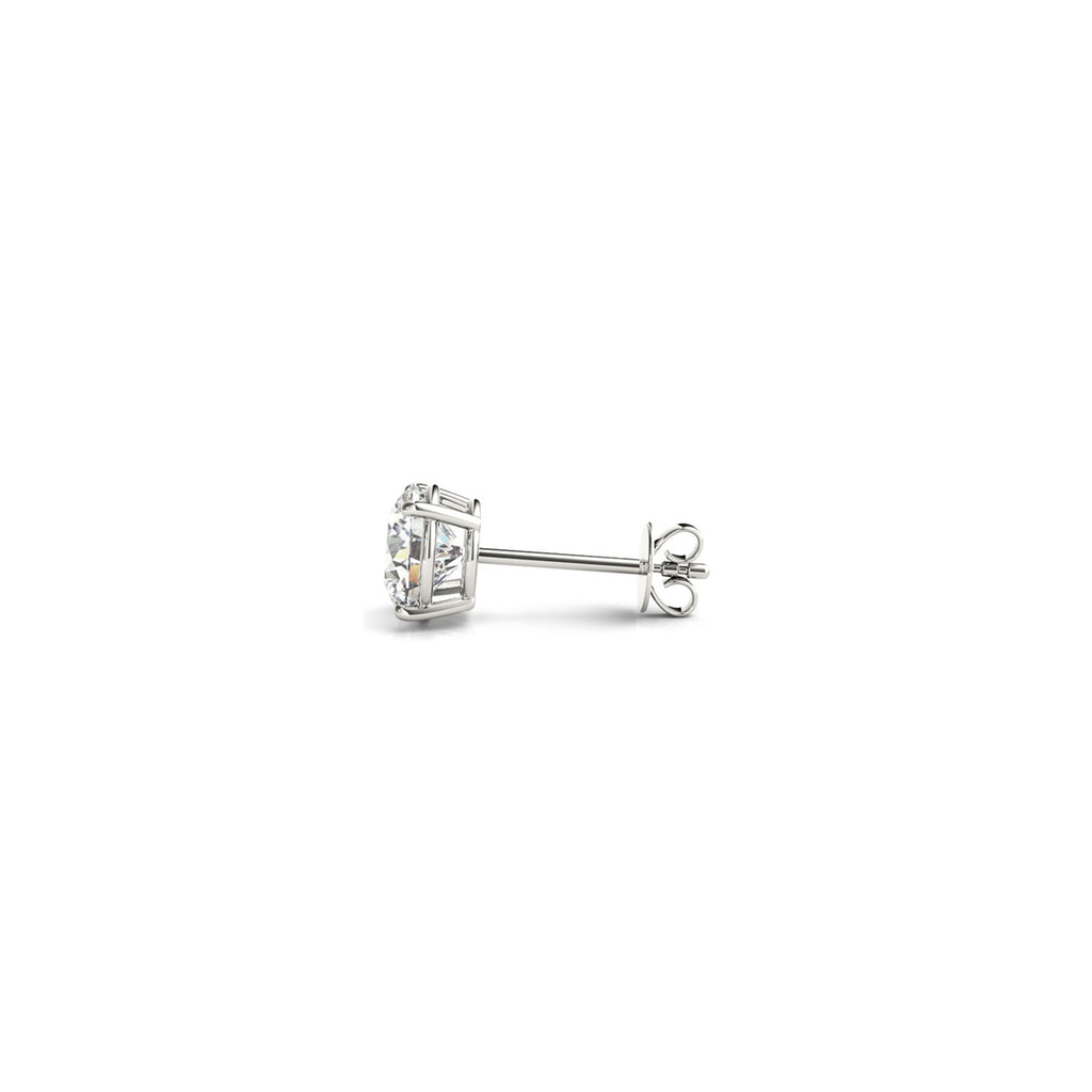 White Gold Lab Grown Round Diamond Stud Earrings 1ct