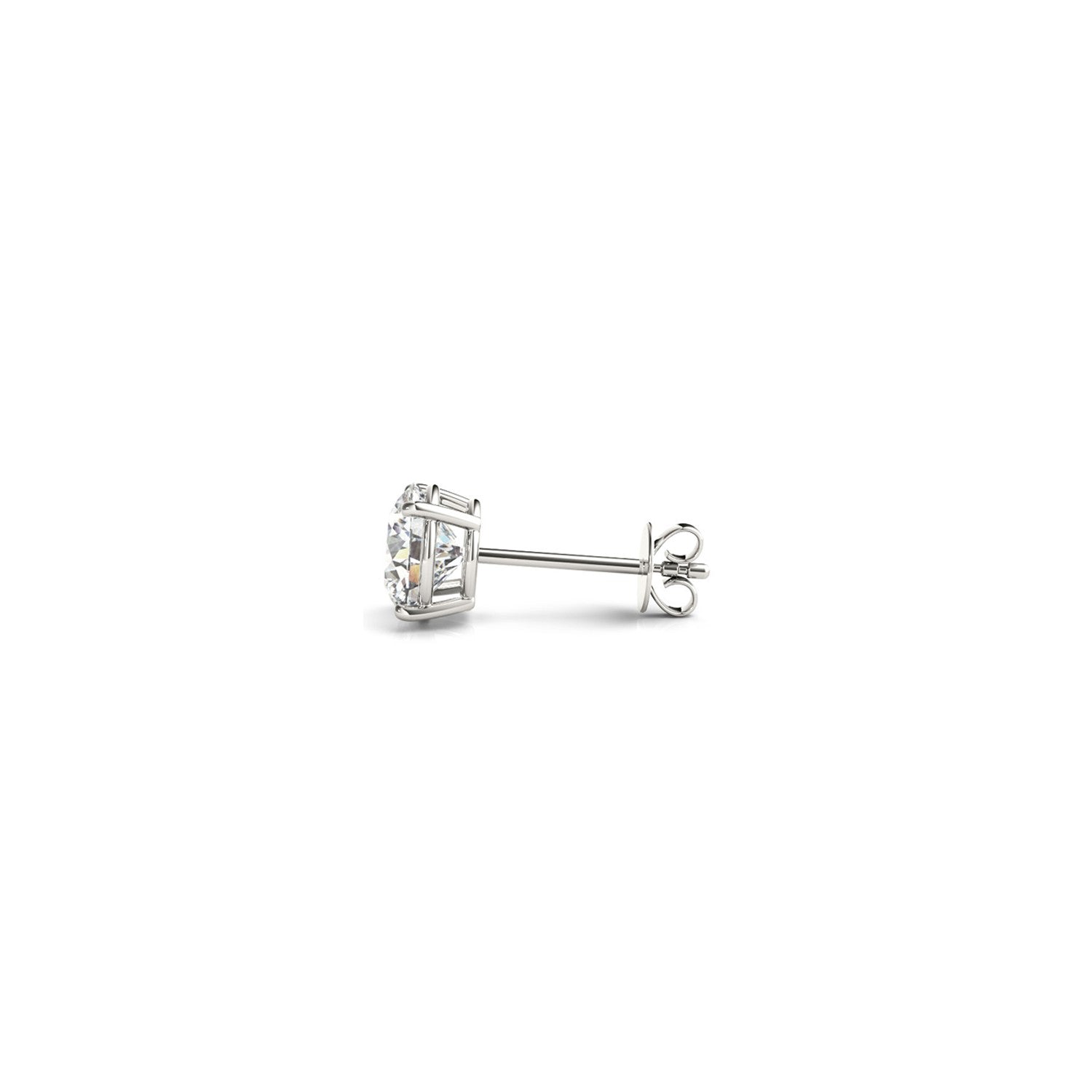 White Gold Lab Grown Round Diamond Stud Earrings 1ct