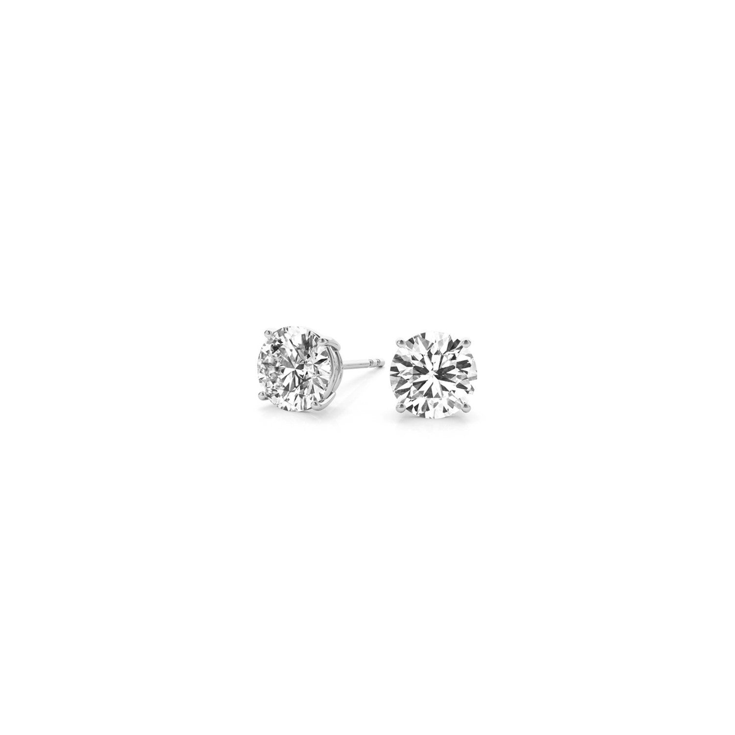 White Gold Lab Grown Round Diamond Stud Earrings 1ct