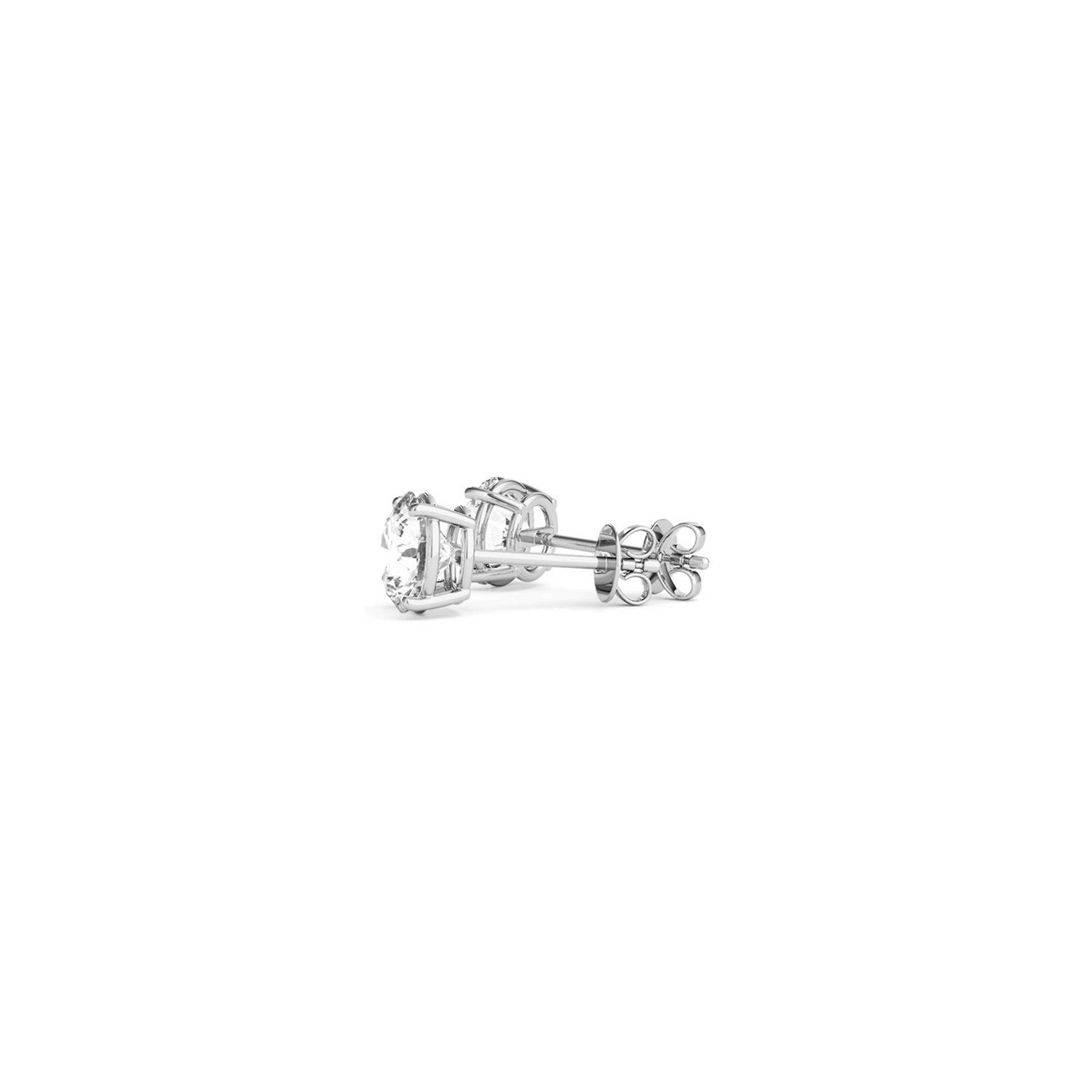 White Gold Lab Grown Round Diamond Stud Earrings 1ct